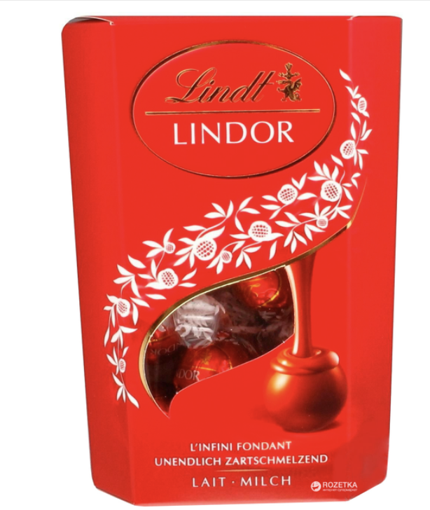 Цукерки LINDT Шоколадні молочні Lindor Balls Milk 200г